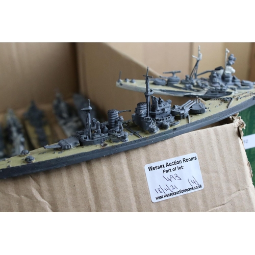 493 - Around 250 diecast and plastic model ships, to include Triang, AIK, Orion etc, condition varies