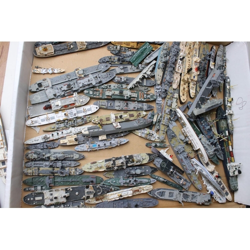 495 - Around 250 diecast and plastic model ships, to include Triang, AIK, Orion etc, condition varies