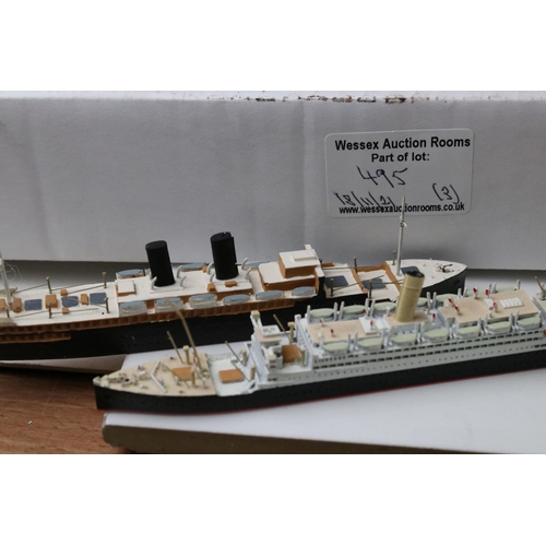 495 - Around 250 diecast and plastic model ships, to include Triang, AIK, Orion etc, condition varies