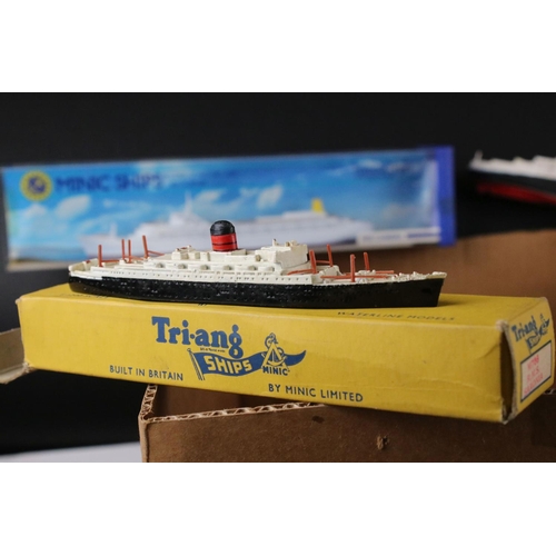 495 - Around 250 diecast and plastic model ships, to include Triang, AIK, Orion etc, condition varies