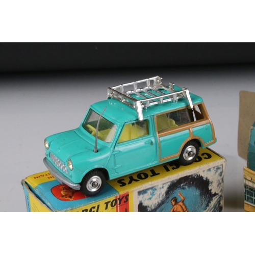 479 - Two boxed Corgi diecast models to include 485 Surfing with The BMC Mini Countryman (no accessories),... 