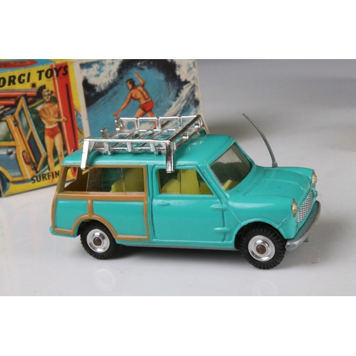 479 - Two boxed Corgi diecast models to include 485 Surfing with The BMC Mini Countryman (no accessories),... 