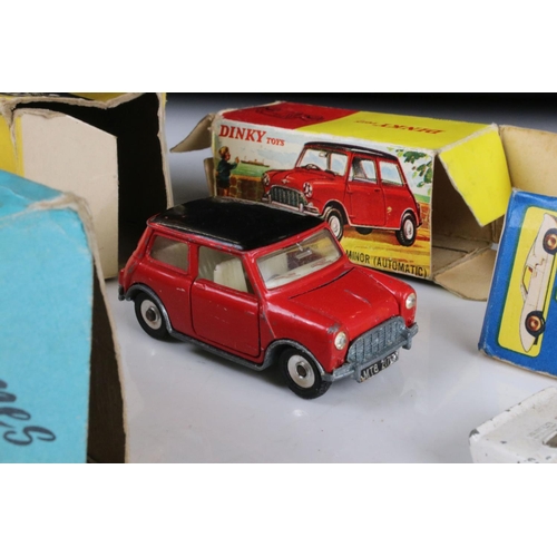 482 - Six boxed diecast models to include 2 x Corgi (341 Mini Marcos GT 850, Gift Set Land Rover with Rice... 