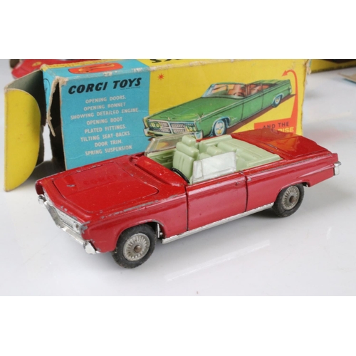 483 - Seven boxed Corgi diecast models to include 246 Chrysler Imperial, 327 MGB GT, 312 E Type Jaguar, 23... 