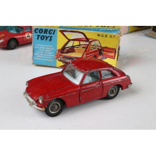 483 - Seven boxed Corgi diecast models to include 246 Chrysler Imperial, 327 MGB GT, 312 E Type Jaguar, 23... 