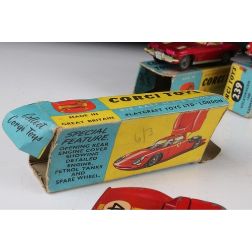 483 - Seven boxed Corgi diecast models to include 246 Chrysler Imperial, 327 MGB GT, 312 E Type Jaguar, 23... 