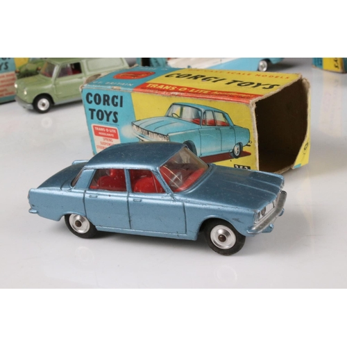 484 - Seven boxed Corgi diecast models to include 231 Triumph Herald Coupe, 224 Bentley Continental Sports... 