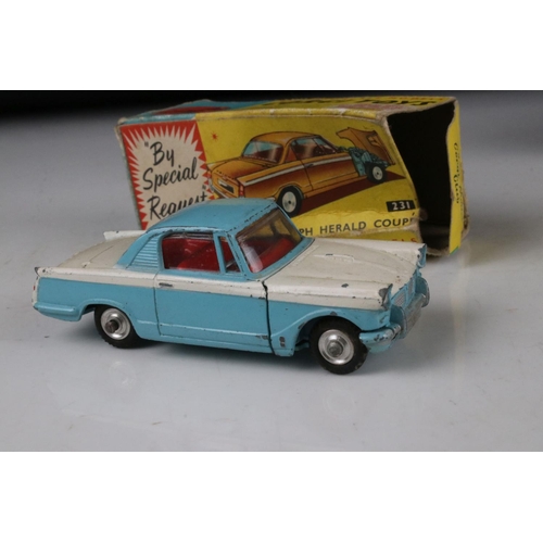 484 - Seven boxed Corgi diecast models to include 231 Triumph Herald Coupe, 224 Bentley Continental Sports... 