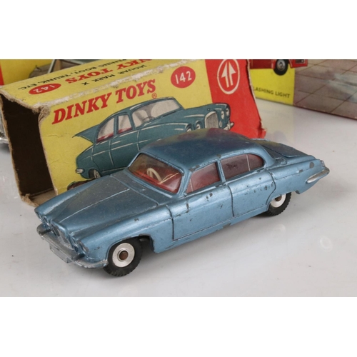 485 - Five boxed Dinky diecast models to include 142 Jaguar Mark X, 274 AA Mini Van, 198 Rolls Royce Phant... 