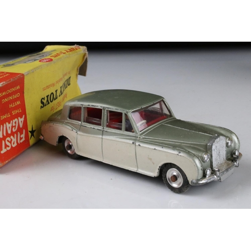 485 - Five boxed Dinky diecast models to include 142 Jaguar Mark X, 274 AA Mini Van, 198 Rolls Royce Phant... 