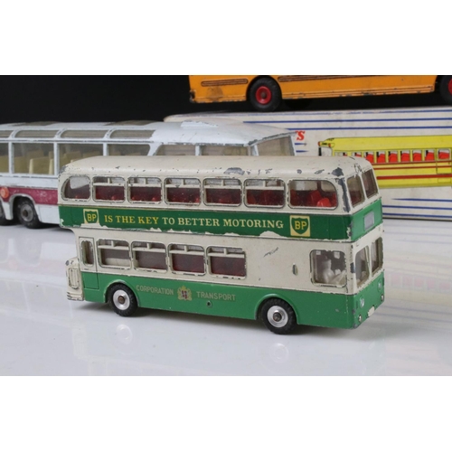 486 - Boxed Dinky Supertoys 949 Wayne School Bus diecast model, 2 x boxed Corgi 468 London Transport Route... 