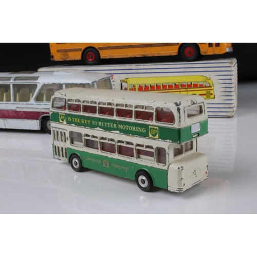 486 - Boxed Dinky Supertoys 949 Wayne School Bus diecast model, 2 x boxed Corgi 468 London Transport Route... 