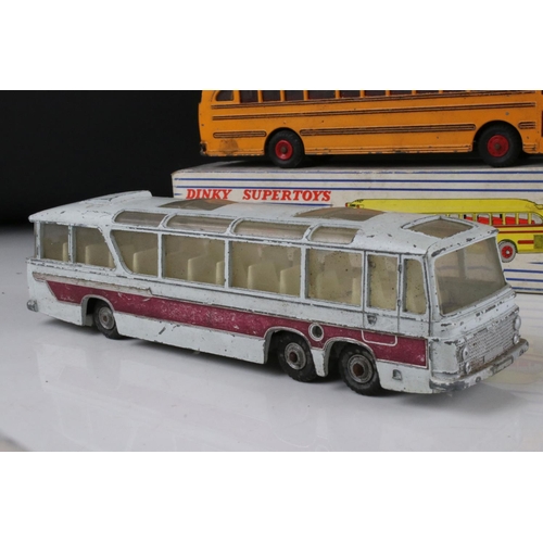 486 - Boxed Dinky Supertoys 949 Wayne School Bus diecast model, 2 x boxed Corgi 468 London Transport Route... 