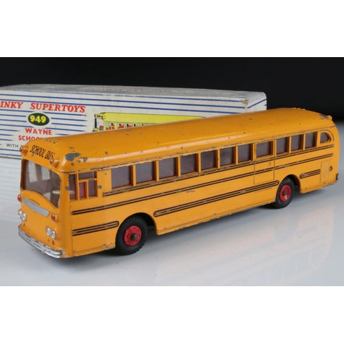 486 - Boxed Dinky Supertoys 949 Wayne School Bus diecast model, 2 x boxed Corgi 468 London Transport Route... 