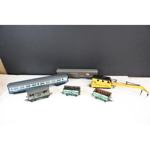 166 - 40 OO gauge items of rolling stock to include wagons, vans, cranes & a coach featuring Hornby, Bachm... 