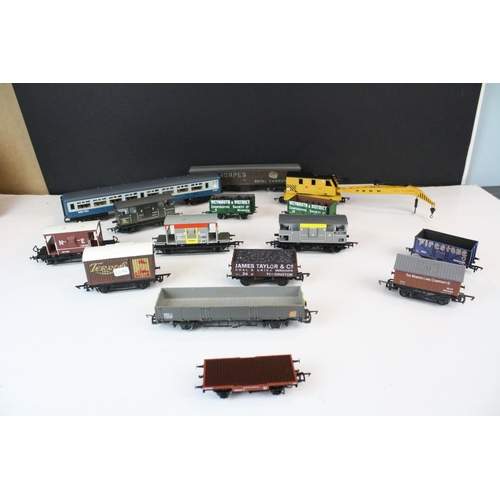 166 - 40 OO gauge items of rolling stock to include wagons, vans, cranes & a coach featuring Hornby, Bachm... 