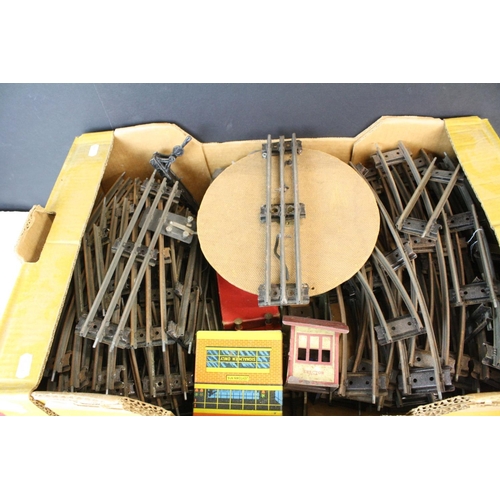 177 - Quantity of O gauge model railway to include track, boxed No 2 Turntable, Points etc