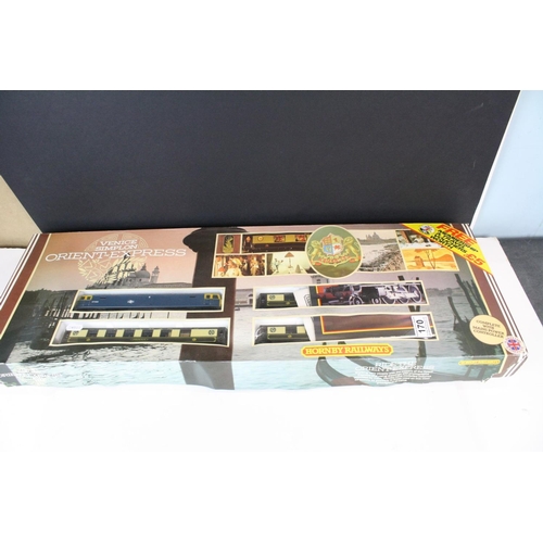 170 - Boxed Hornby OO gauge R558 Venice Simplon Orient Express train set, complete and appearing unused