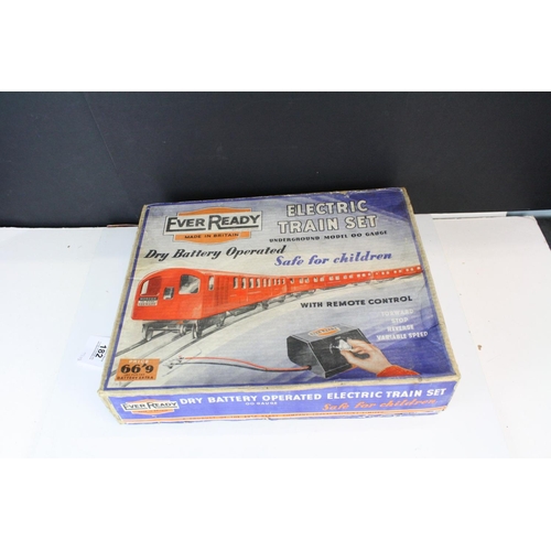 182 - Boxed Ever Ready Electric Train Set with locomotive, 2 x rolling stock, track and controller