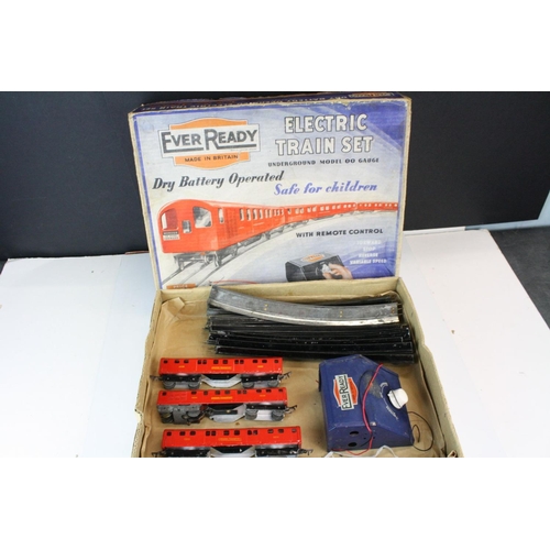 182 - Boxed Ever Ready Electric Train Set with locomotive, 2 x rolling stock, track and controller