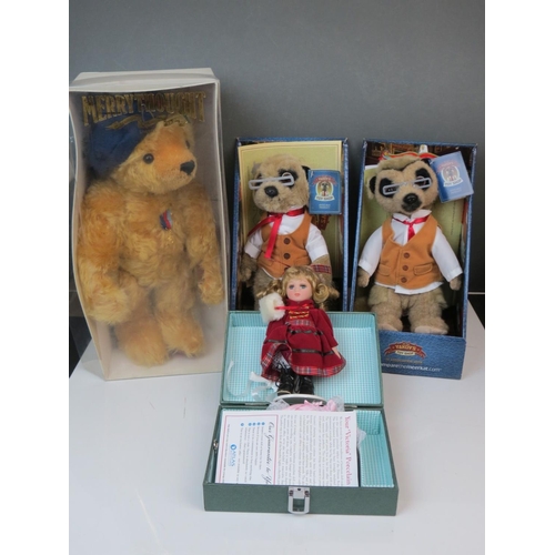 410 - Boxed ltd edn Merrythought British Legion Poppy Teddy Bear plus a boxed Yakov Compare The Meerkat an... 