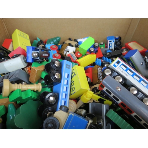 416 - Large collection of Brio and Thomas the Tank Engine wooden models to include locomotives, rolling st... 