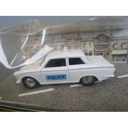 293 - Box of assorted boxed diecast Police vehicles, to include Corgi, Norev, Kidco Tough Wheels Burnin' K... 