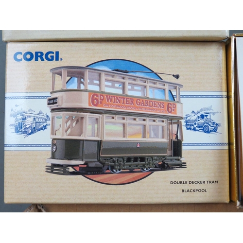 299 - Collection of boxed diecast models, to include Corgi Classic Commercials Trams, Lledo Days Gone, Cor... 