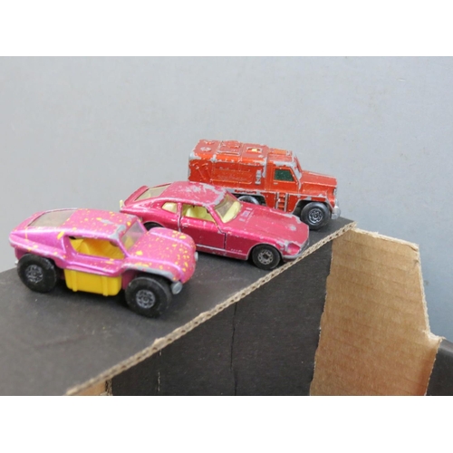 417 - Large quantity of mainly circa 1970s play worn diecast models to include Matchbox, Corgi Whizzwheels... 