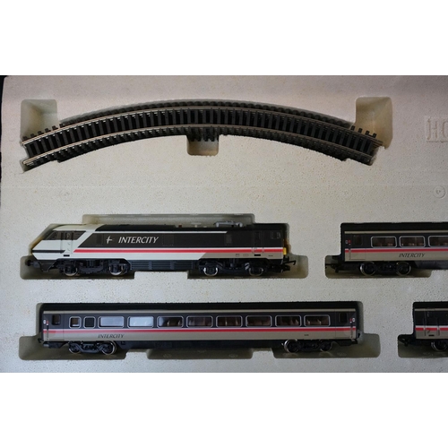 32 - Two boxed Hornby OO gauge electric train sets to include R824 Intercity 225 & R1001 Flying Scotsman,... 