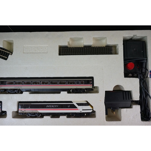 32 - Two boxed Hornby OO gauge electric train sets to include R824 Intercity 225 & R1001 Flying Scotsman,... 