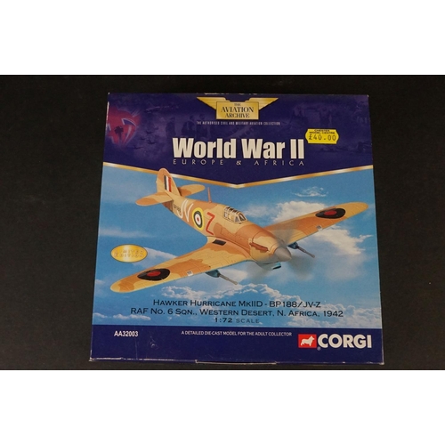 234 - Ten Boxed Corgi Aviation Archive 1/72 diecast models to include AA31904 Supermarine Spitfire MkVB - ... 