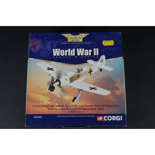 234 - Ten Boxed Corgi Aviation Archive 1/72 diecast models to include AA31904 Supermarine Spitfire MkVB - ... 