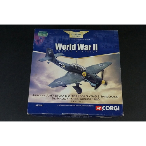 234 - Ten Boxed Corgi Aviation Archive 1/72 diecast models to include AA31904 Supermarine Spitfire MkVB - ... 