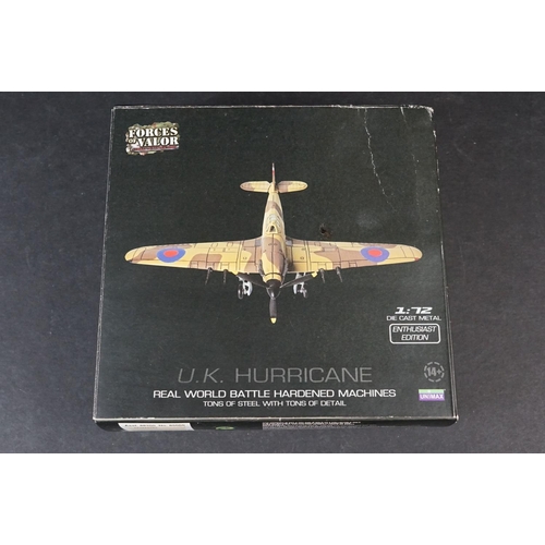 235 - Nine Boxed Unimax Forces of Valor 1/72 diecast models to include U.K Hurricane - German FW 190A-8 - ... 