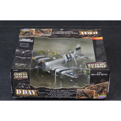 235 - Nine Boxed Unimax Forces of Valor 1/72 diecast models to include U.K Hurricane - German FW 190A-8 - ... 