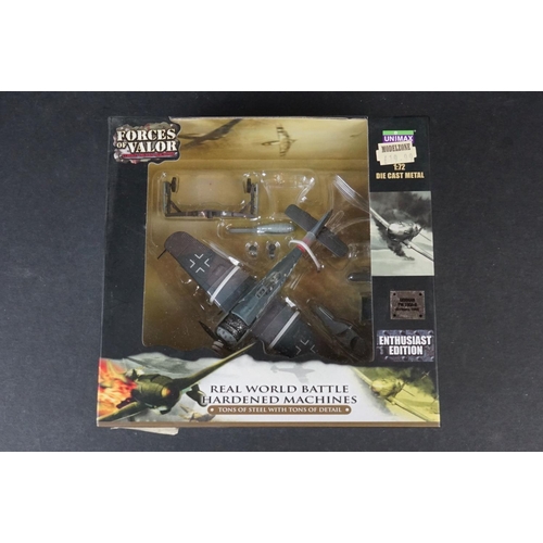 235 - Nine Boxed Unimax Forces of Valor 1/72 diecast models to include U.K Hurricane - German FW 190A-8 - ... 