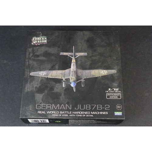 235 - Nine Boxed Unimax Forces of Valor 1/72 diecast models to include U.K Hurricane - German FW 190A-8 - ... 