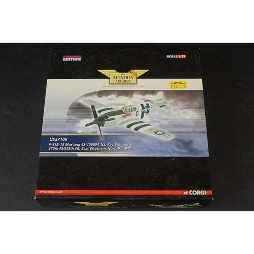 239 - Ten Boxed Corgi Aviation Archive ltd edn diecast models to include 1/72 AA38705 Spitfire F.MkXIVe (C... 