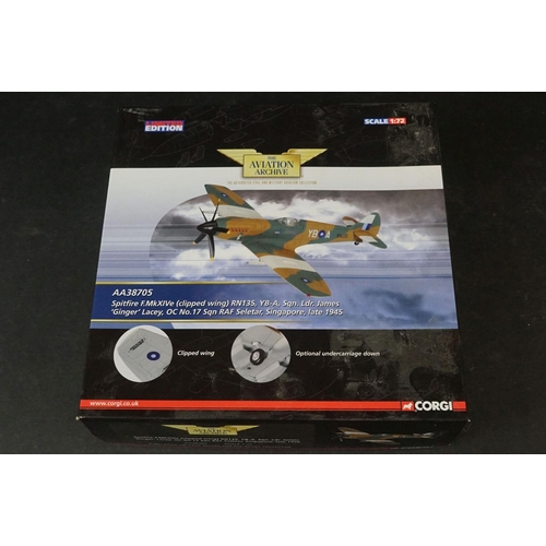 239 - Ten Boxed Corgi Aviation Archive ltd edn diecast models to include 1/72 AA38705 Spitfire F.MkXIVe (C... 