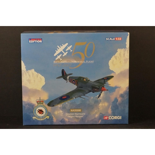 240 - Two Boxed Corgi Aviation Archive ltd edn diecast models to include 1/32 AA35508 Hawker Hurricane 