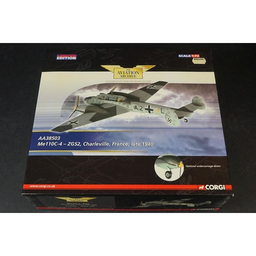 241 - Five Boxed Corgi Aviation Archive ltd edn 1/72 diecast models to include AA38505 Messerschmitt BF110... 