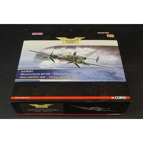 241 - Five Boxed Corgi Aviation Archive ltd edn 1/72 diecast models to include AA38505 Messerschmitt BF110... 