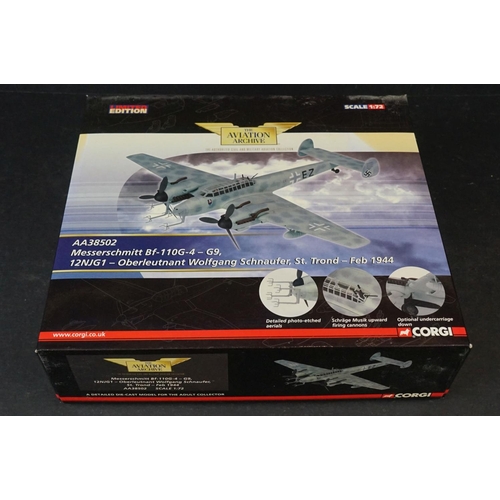 241 - Five Boxed Corgi Aviation Archive ltd edn 1/72 diecast models to include AA38505 Messerschmitt BF110... 