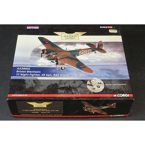 245 - Five Boxed Corgi Aviation Archive ltd edn 1/72 diecast models to include AA38506  Messerschmitt Bf11... 