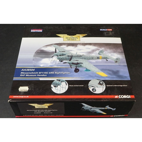 245 - Five Boxed Corgi Aviation Archive ltd edn 1/72 diecast models to include AA38506  Messerschmitt Bf11... 