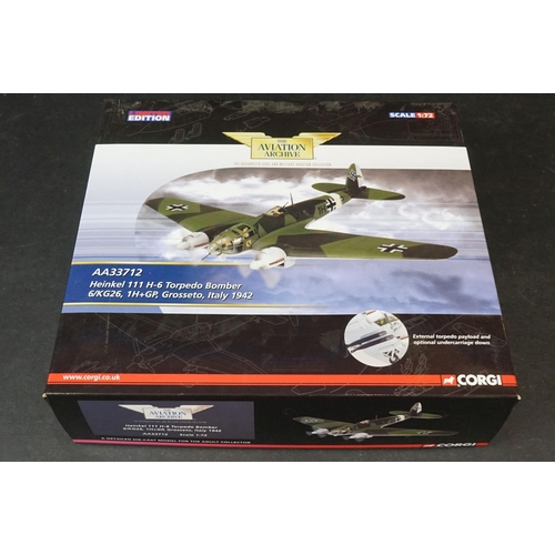 245 - Five Boxed Corgi Aviation Archive ltd edn 1/72 diecast models to include AA38506  Messerschmitt Bf11... 