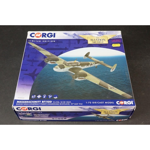 246 - Five Corgi Aviation Archive ltd edn 1-72 diecast models to include AA38507 Messerschmitt Bf1 10E-2 -... 