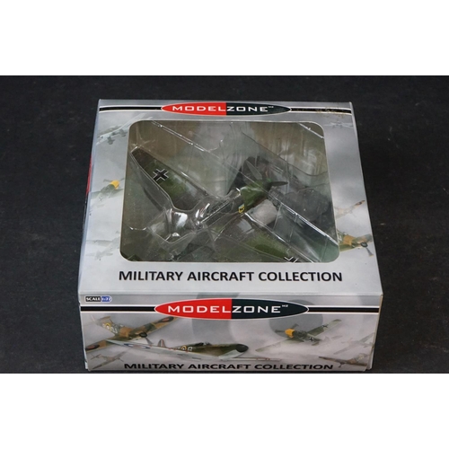 249 - Seven Boxed Oxford Diecast ModelZone 1/72 diecast models to include Hawker Typhoon IB - Douglas Daun... 