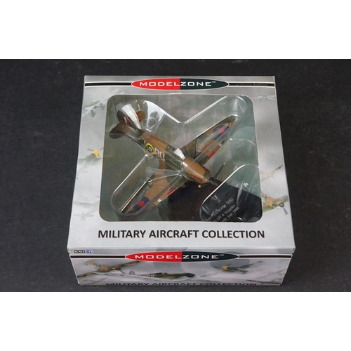 249 - Seven Boxed Oxford Diecast ModelZone 1/72 diecast models to include Hawker Typhoon IB - Douglas Daun... 